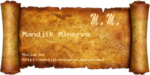 Mandjik Minerva névjegykártya